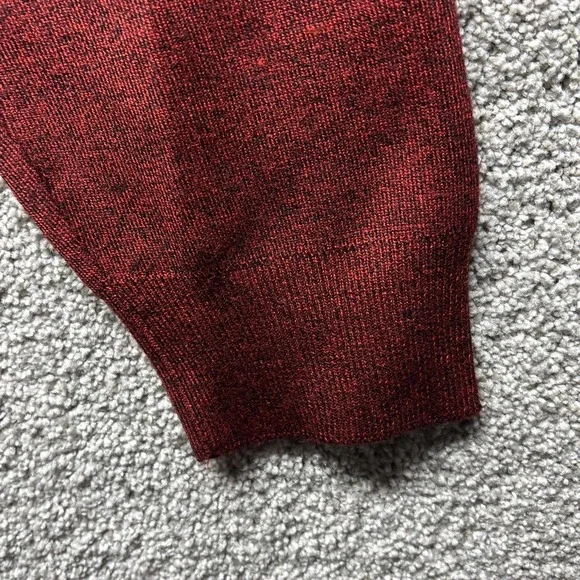 Silversilk Knit Sweater Jacket 4XL Elbow Patches Pockets Full Zip Red Vintage